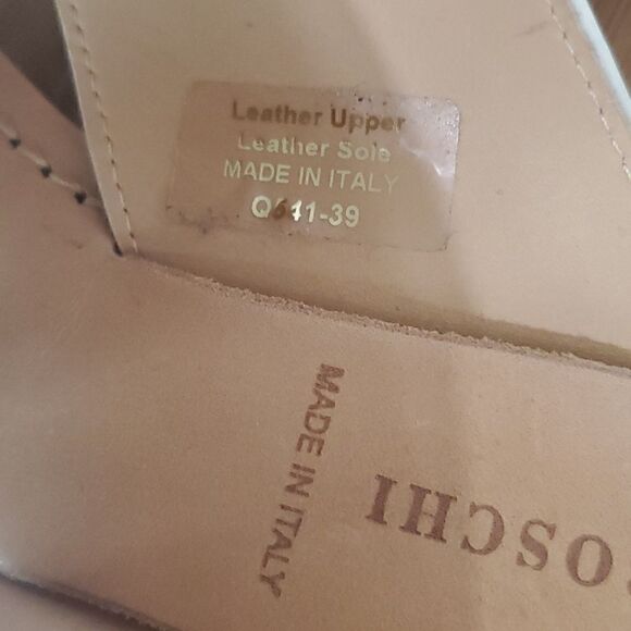 Franco Boschi White Italian Leather Slides Sandals Women's Size 39 - Picture 6 of 11